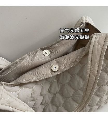 Plain Quilted Fabric Tote Bag