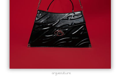 Faux-Leather Embossed Shoulder Bag