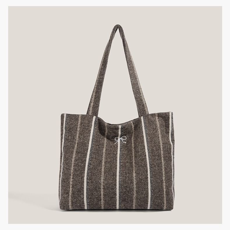 Striped Canvas Tote Bag