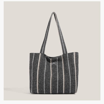 Striped Canvas Tote Bag