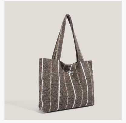 Striped Canvas Tote Bag