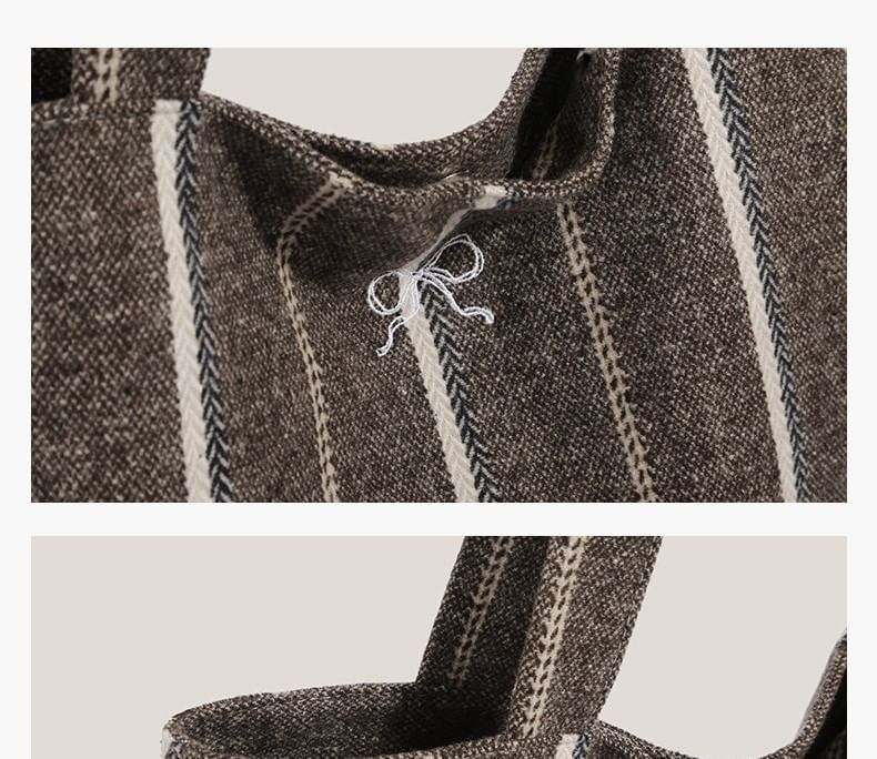 Striped Canvas Tote Bag