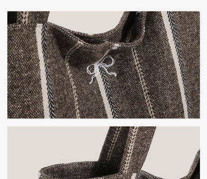 Striped Canvas Tote Bag