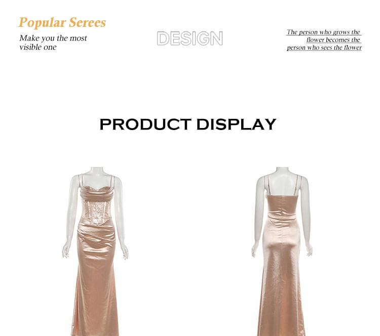 Spaghetti Strap Sweetheart Neck Ruched Sehath Evening Gown