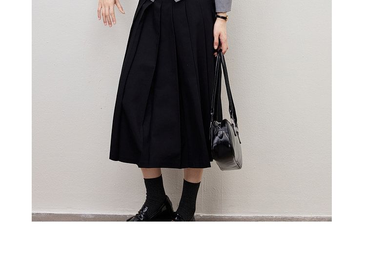 Drop-Shoulder Plaid Shirt with Front Slit