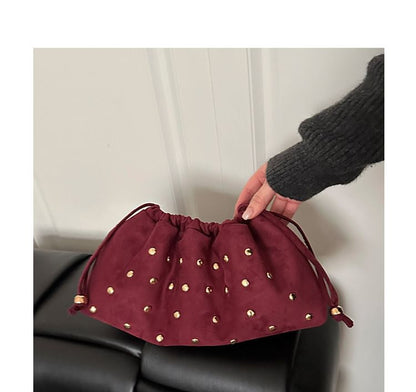 Studded Drawstring Clutch