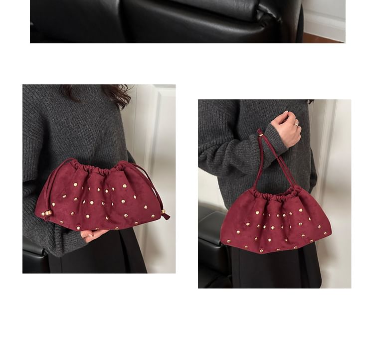 Studded Drawstring Clutch