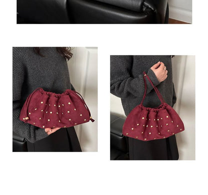 Studded Drawstring Clutch