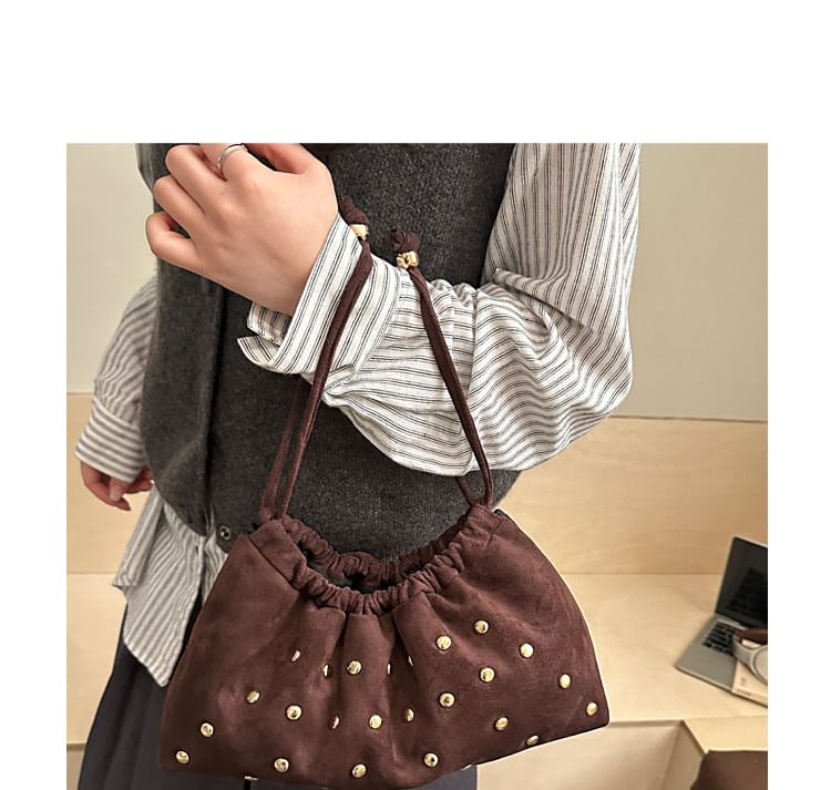 Studded Drawstring Clutch