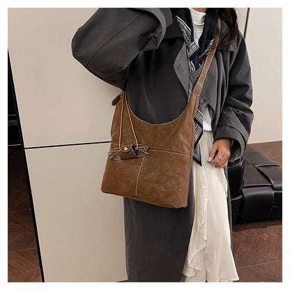 Contrast Stitched Faux Leather Crossbody Bag / Eyeglasses Holder / Pouch / Set