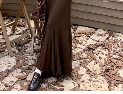 Henley Long Sleeve Mermaid Maxi Dress