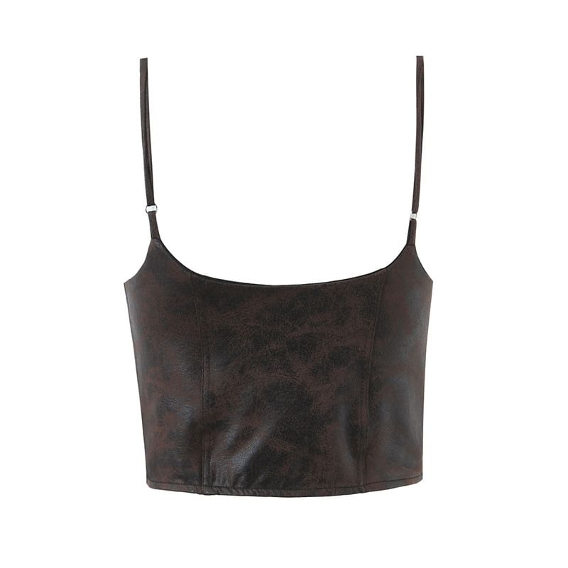 Two-Tone Lace-Up Crop Cami