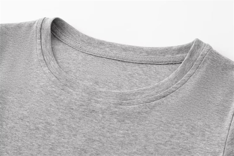 Crewneck Solid Crop Top with Long Sleeves