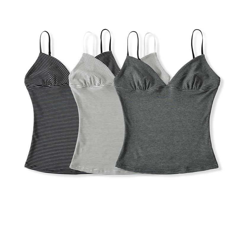 Striped Sleeveless Crop Cami