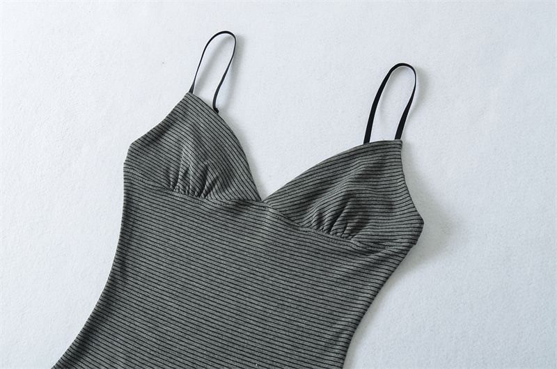 Striped Sleeveless Crop Cami