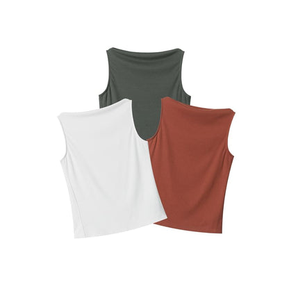 Boatneck Solid Slim-Fit Tank
