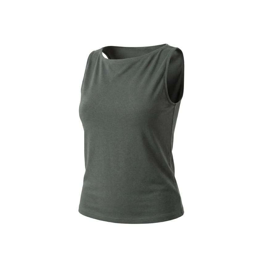 Boatneck Solid Slim-Fit Tank