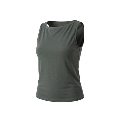 Boatneck Solid Slim-Fit Tank