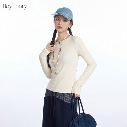 Slim-Fit Half-Zip Round Neck Long Sleeve Pullover