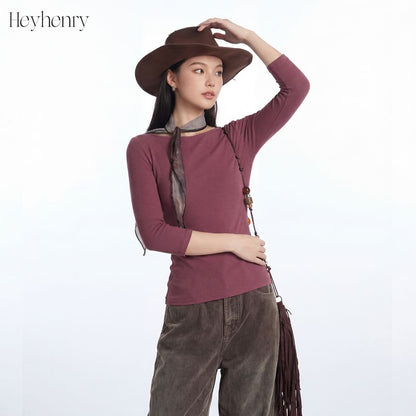 Ribbed Boatneck Slim-Fit Elbow-Sleeve Top