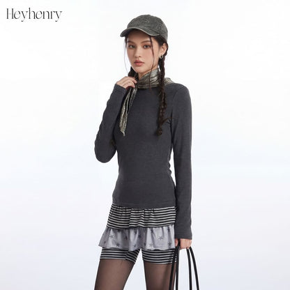 Boatneck Solid Slim-Fit Long-Sleeve Tee