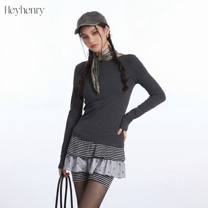 Boatneck Solid Slim-Fit Long-Sleeve Tee