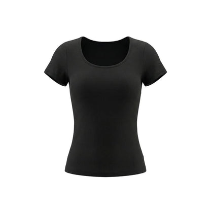 Crewneck Solid Slim-Fit Short-Sleeve Tee