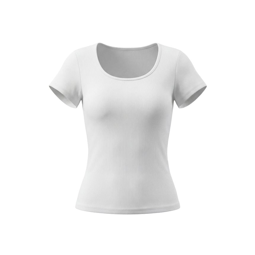 Crewneck Solid Slim-Fit Short-Sleeve Tee