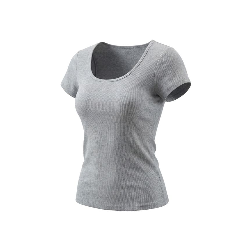 Crewneck Solid Slim-Fit Short-Sleeve Tee