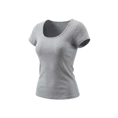 Crewneck Solid Slim-Fit Short-Sleeve Tee