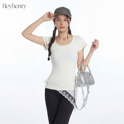 Crewneck Solid Slim-Fit Short-Sleeve Tee