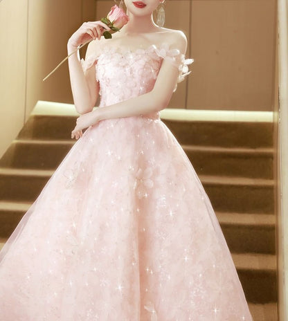 Sleeveless Square Neck Flower Accent A-Line Evening Gown