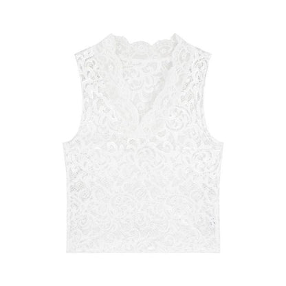 Plain Shirt and Lace Tank Top Combo
