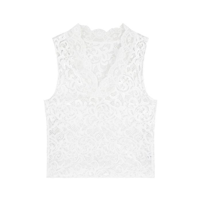 Plain Shirt and Lace Tank Top Combo