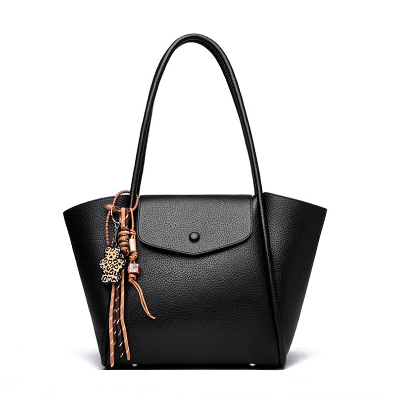 Flap Faux Leather Tote Bag