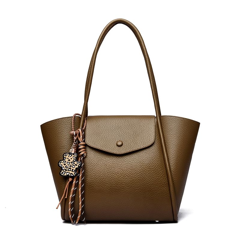 Flap Faux Leather Tote Bag