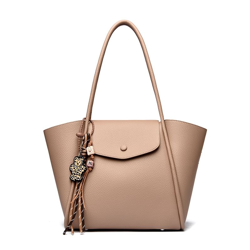 Flap Faux Leather Tote Bag