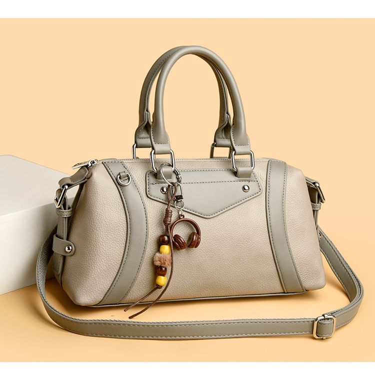 Panel Faux Leather Carryall