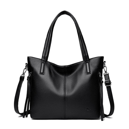 Faux Leather Crossbody Tote Bag