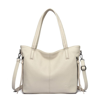 Faux Leather Crossbody Tote Bag