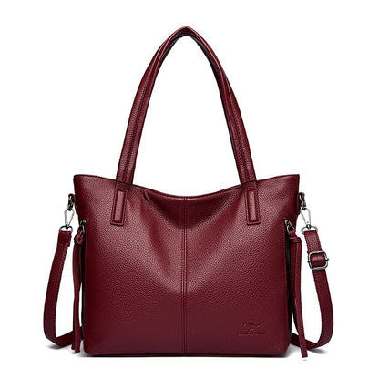 Faux Leather Crossbody Tote Bag