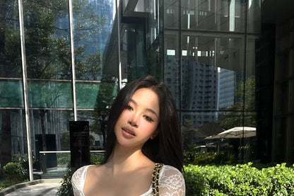 Lace Crop Top and Mini Pencil Skirt Set