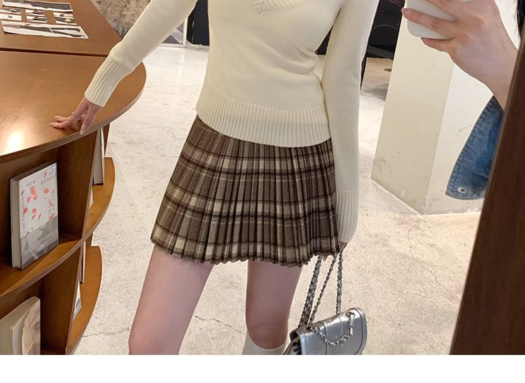 V-Neck Lace Trim Sweater