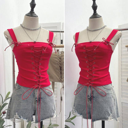 Simple Lace Up Camisole Top