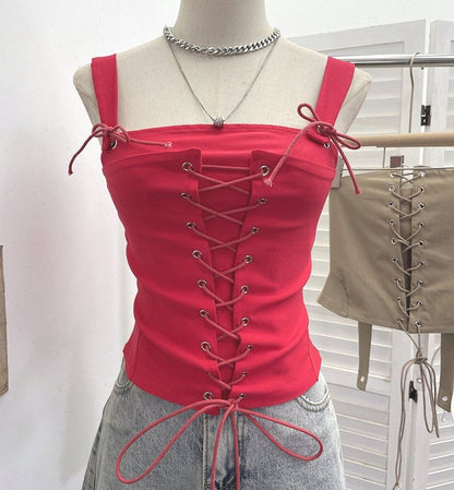 Simple Lace Up Camisole Top