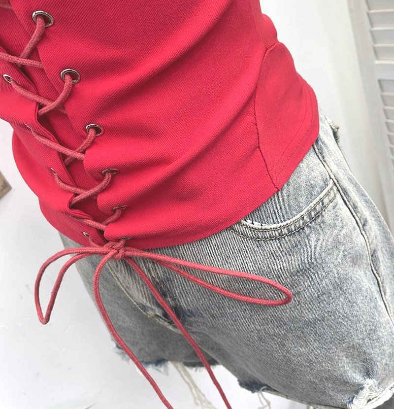Simple Lace Up Camisole Top