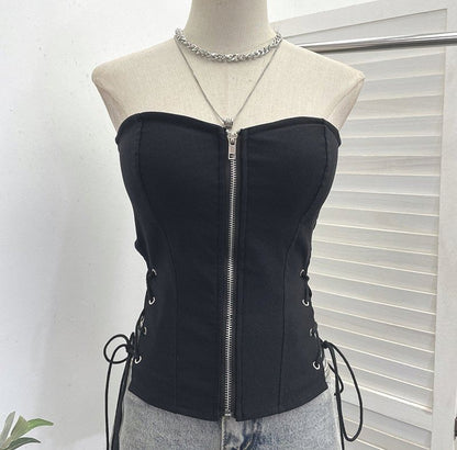 Strapless Zip Tube Top
