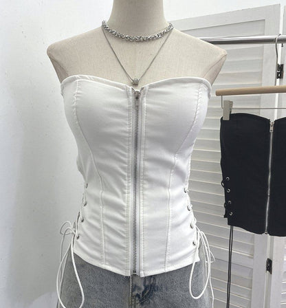 Strapless Zip Tube Top