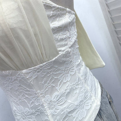 Halter Neck Lace Crop Top
