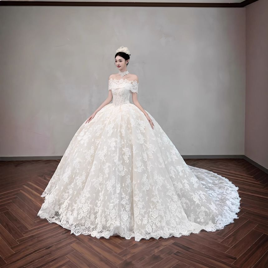 Strapless Sequin Lace Wedding Ball Gown (Various Designs)